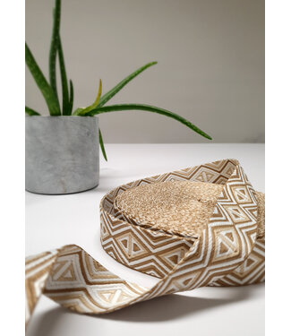 sand and beige - tribal - bag strap 38 mm
