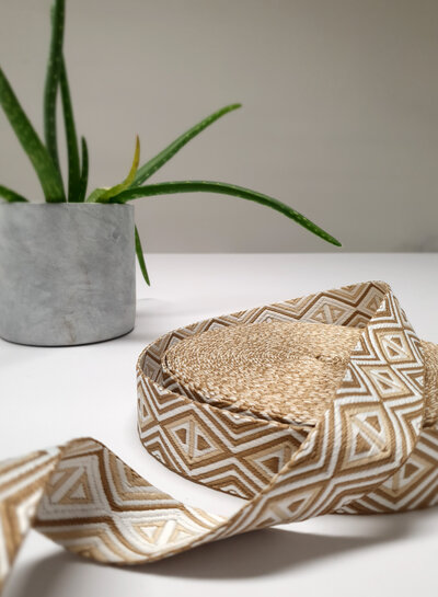 sand and beige - tribal - bag strap 38 mm