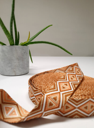 rust and salmon - tribal - bag strap 38 mm