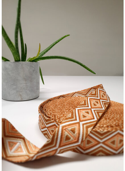 rust and salmon - tribal - bag strap 38 mm