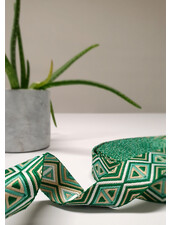 groen en beige - tribal - tassenband 38 mm