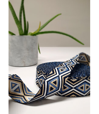 blue and black - tribal - bag strap 38 mm