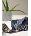 blauw en zwart - tribal - tassenband 38 mm