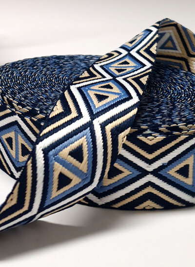 blue and black - tribal - bag strap 38 mm