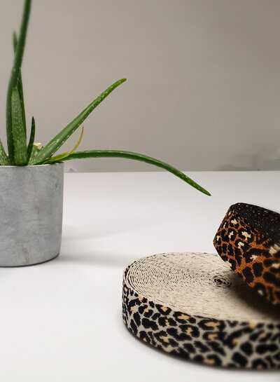 leopard bag strap brown - 38 mm