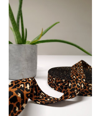 leopard bag strap brown - 38 mm
