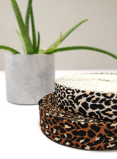 leopard bag strap brown - 38 mm