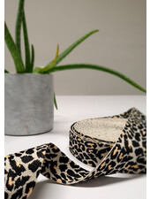 leopard bag strap ecru - 38 mm