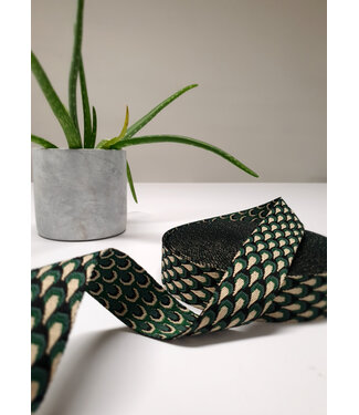 petrol and black retro peacock - bag strap 38 mm