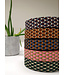 petrol en zwart  retro pauw - tassenband 38 mm