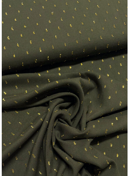 M. khakigroen touch of gold - geweven viscose