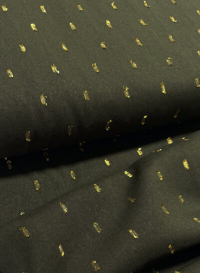 M. khakigroen touch of gold - geweven viscose