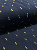 marineblauw touch of gold - geweven viscose