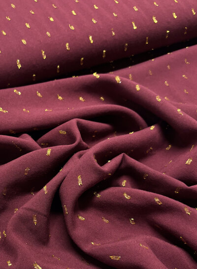 bordeaux touch of gold - geweven viscose