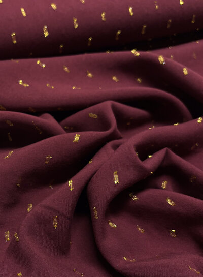 bordeaux touch of gold - woven viscose