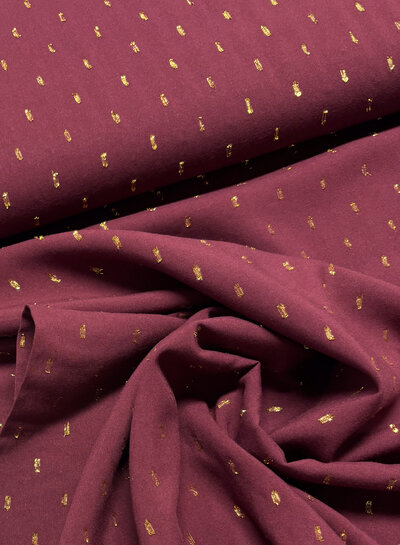 bordeaux touch of gold - geweven viscose
