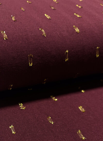 bordeaux touch of gold - geweven viscose