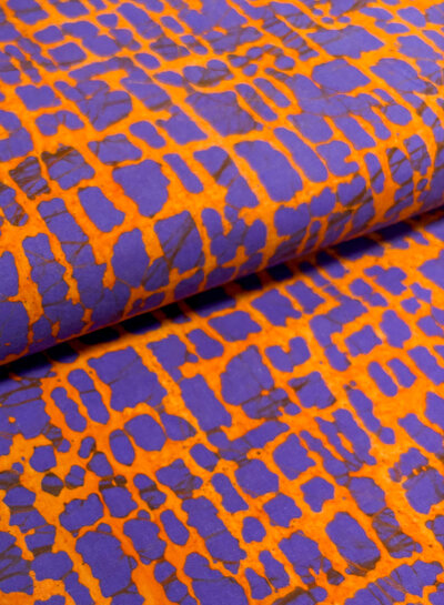 Diya light - purple and rust - beautiful batik cotton