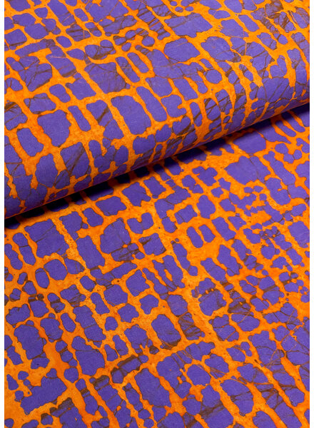 Diya light - purple and rust - beautiful batik cotton