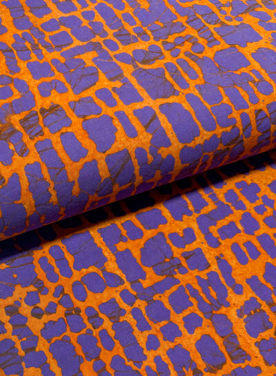 Diya light - lila en roest - prachtige batik katoen