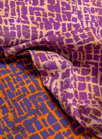 Diya light - lila en roest - prachtige batik katoen