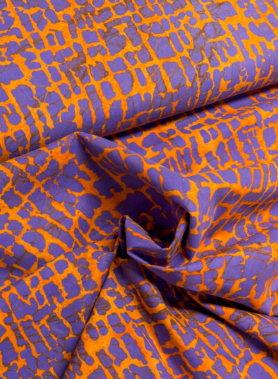 Diya light - purple and rust - beautiful batik cotton