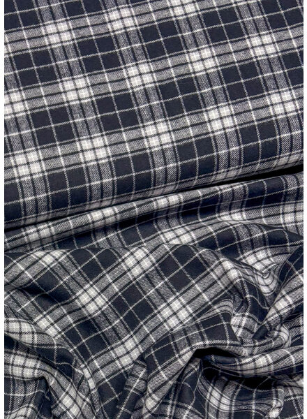 Swafing black light grey - checks - flannel cotton