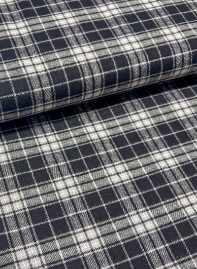 Swafing black light grey - checks - flannel cotton