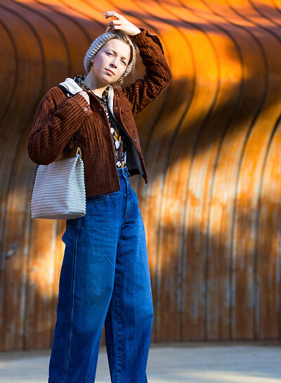 See You at Six Rustiekbruin Brede Rib - corduroy