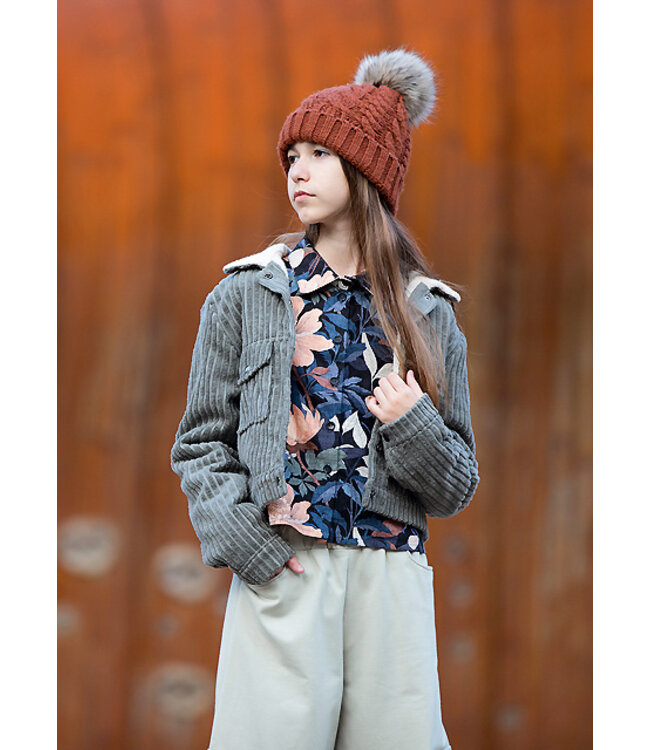 See You at Six Rokerig olijfgroen Brede Rib - corduroy
