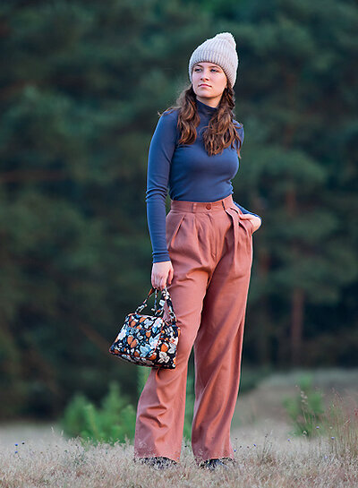 See You at Six roodbruin - LINNEN VISCOSE BLEND