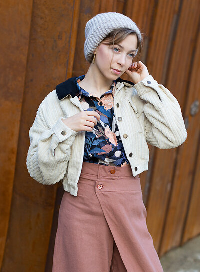 See You at Six red brown - LINEN VISCOSE BLEND