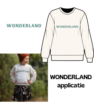 Custom Made WONDERLAND sage green - iron-on application SYAS
