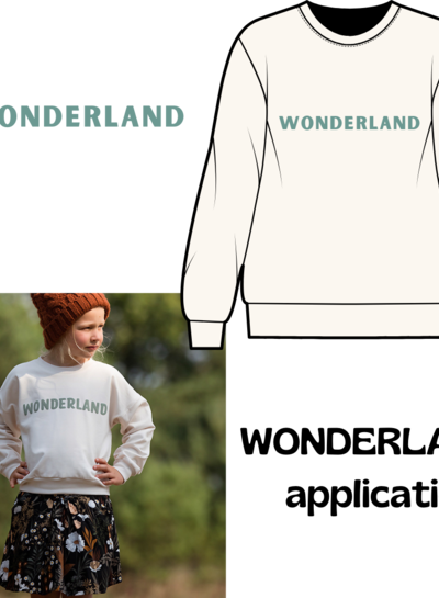 Custom Made WONDERLAND sage groen - strijkapplicatie SYAS