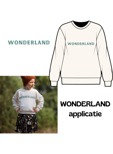 Custom Made WONDERLAND sage green - iron-on application SYAS