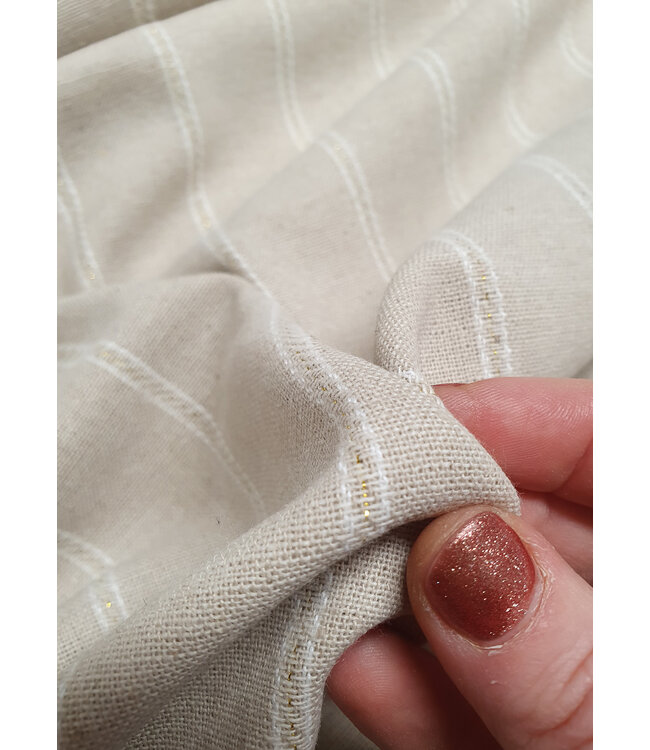 Madeline linnen naturel met goud - blend