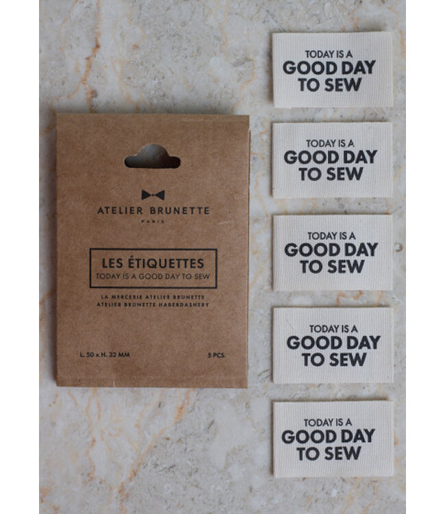 Atelier Brunette Today is a good day to sew - kledinglabel 5 stuks