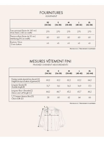 Atelier Brunette LA BLOUSE sewing pattern - Atelier Brunette