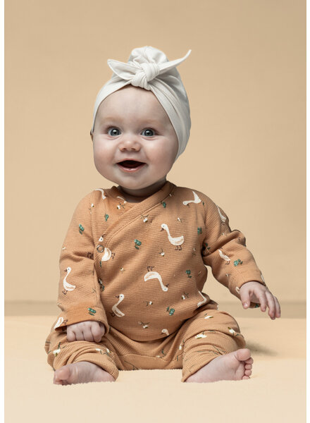 Qjutie the qjutest ganzen - wafeltricot - dusty zalmkleurig