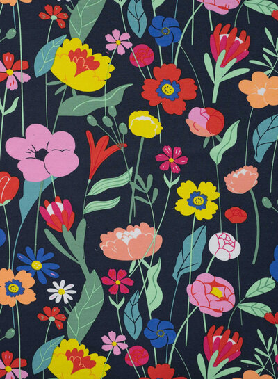 Qjutie the qjutest colorful flowers - french terry