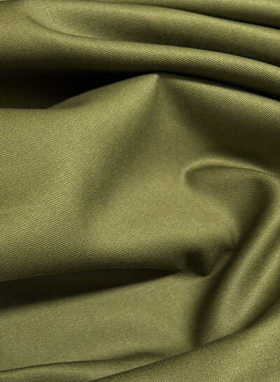 Madeline khaki katoen gabardine - vast en stevig geweven - trenchcoat stof (niet waterproof)