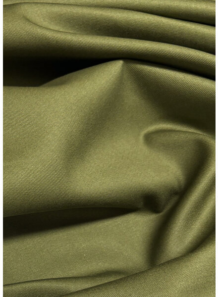 Madeline khaki katoen gabardine - vast en stevig geweven - trenchcoat stof (niet waterproof)