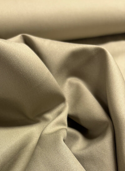 Madeline sand-colored cotton gabardine - tight and sturdy woven - trench coat fabric (not waterproof)