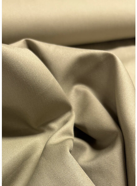 Madeline zandkleurige katoen gabardine - vast en stevig geweven - trenchcoat stof (niet waterproof)