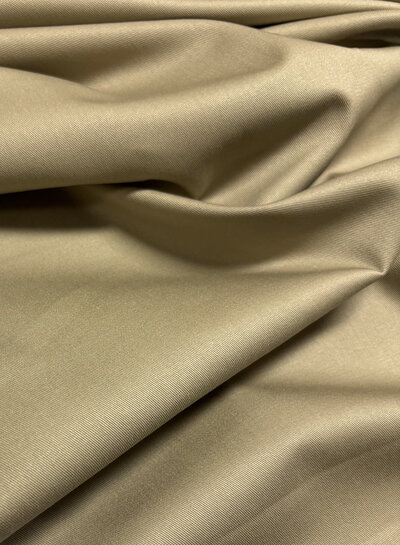 Madeline zandkleurige katoen gabardine - vast en stevig geweven - trenchcoat stof (niet waterproof)