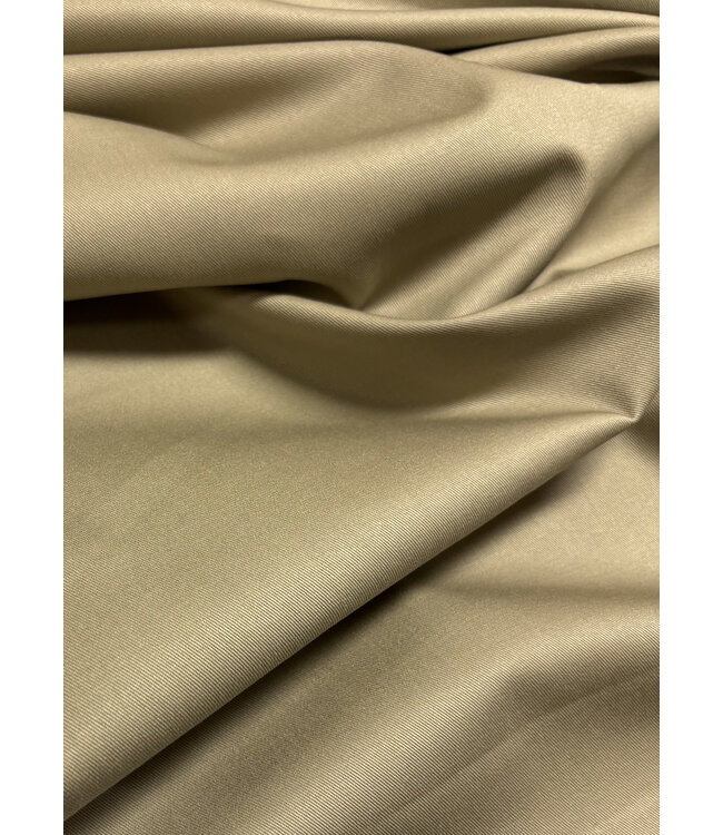 zandkleurige katoen gabardine - vast en stevig geweven - trenchcoat stof (niet waterproof)