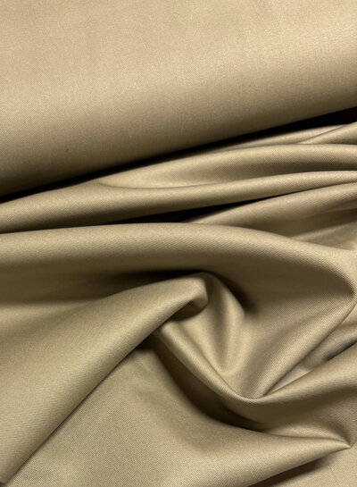 Madeline zandkleurige katoen gabardine - vast en stevig geweven - trenchcoat stof (niet waterproof)