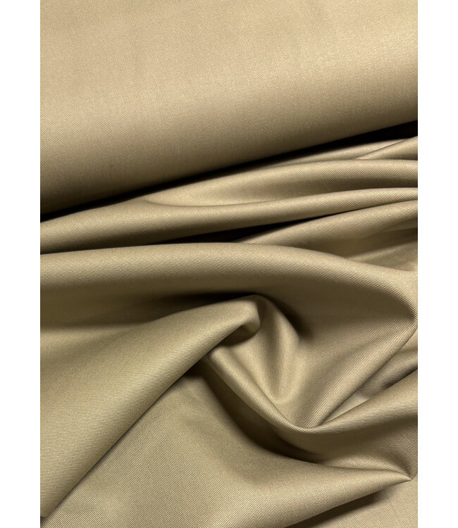 zandkleurige katoen gabardine - vast en stevig geweven - trenchcoat stof (niet waterproof)