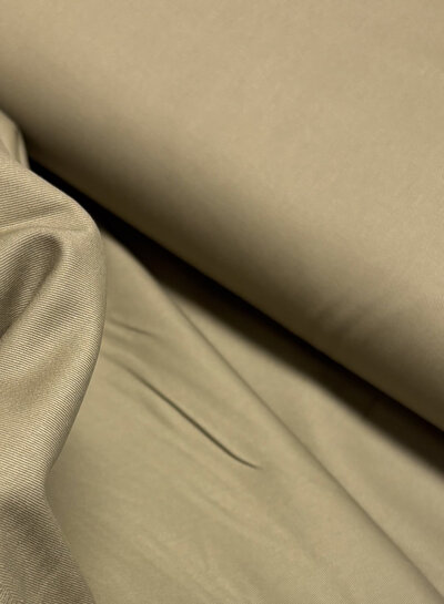 Madeline sand-colored cotton gabardine - tight and sturdy woven - trench coat fabric (not waterproof)