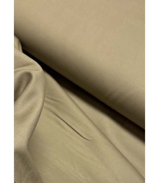 zandkleurige katoen gabardine - vast en stevig geweven - trenchcoat stof (niet waterproof)